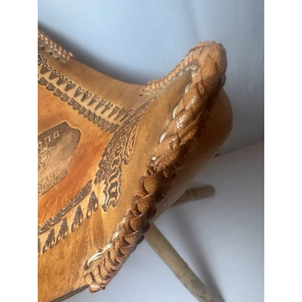 Decorative‎ Corona Beach Club Folding Leather & Wooden Chair Cancun Mexico